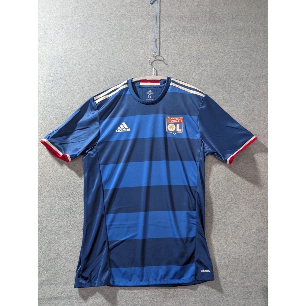 Adidas Olympique Lyonnais 2016-17 Away Jersey Mens Medium Size 6 Blue Adizero - Picture 1 of 10